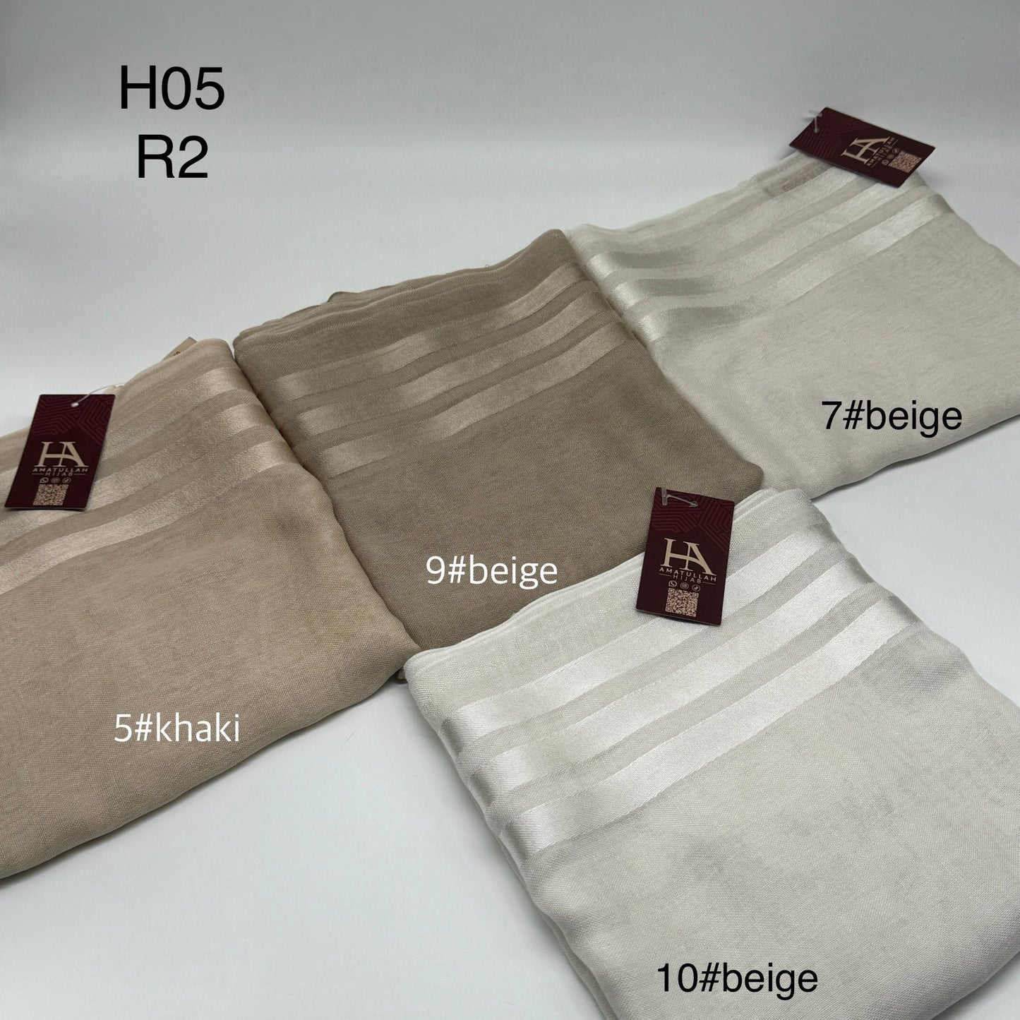 Satin 3stripes hijab