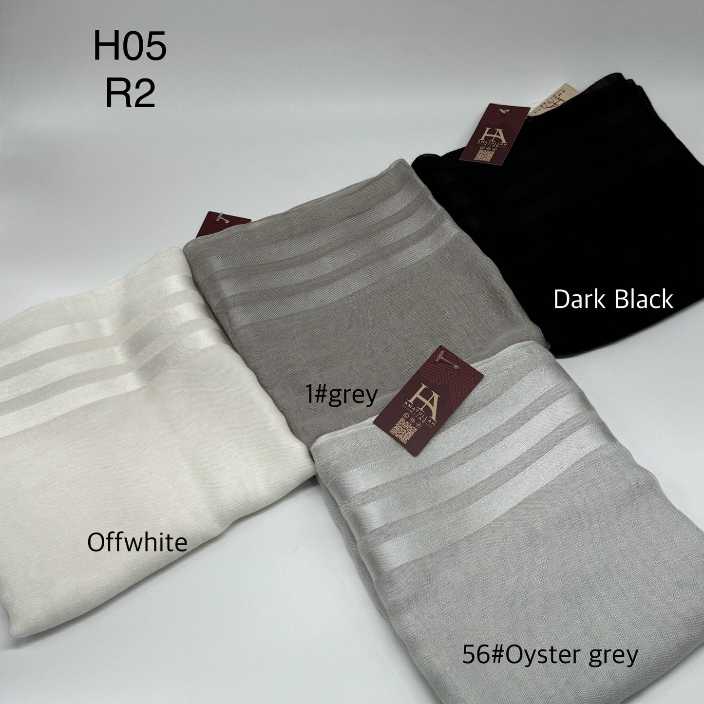 Satin 3stripes hijab